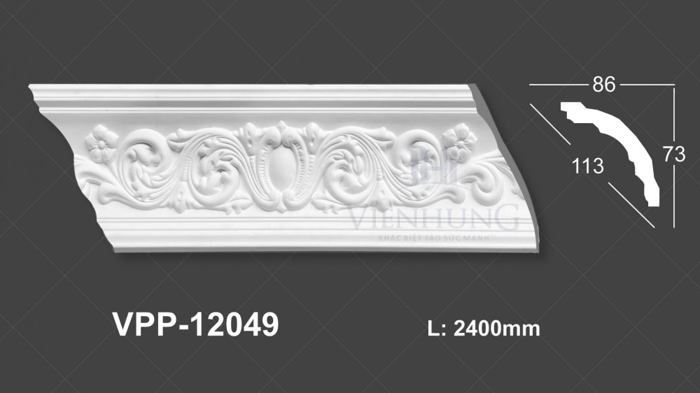 Phào trần hoa văn PU VPP-12049