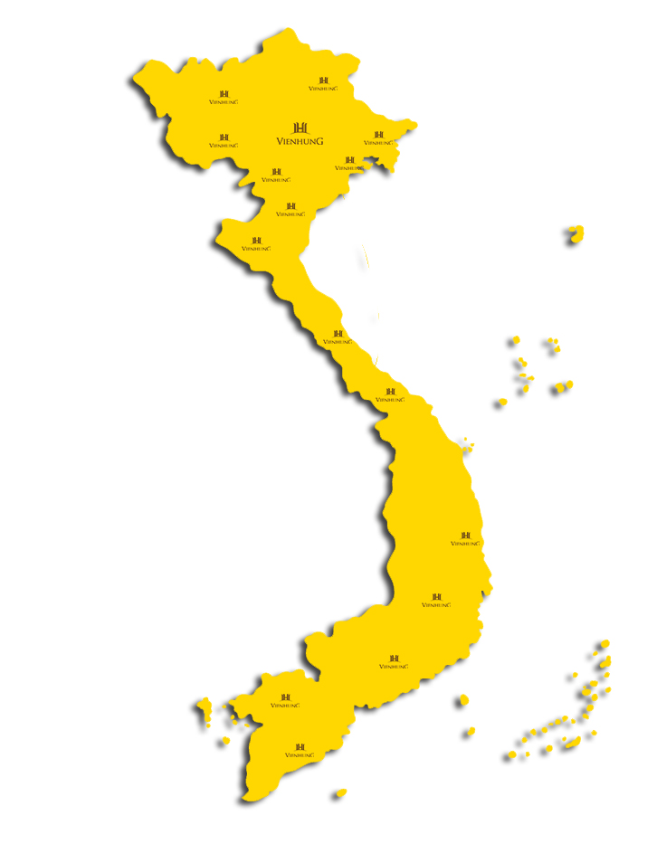 bản đồ phân phối đối tác kinh doanh Viễn Hùng tại việt nam