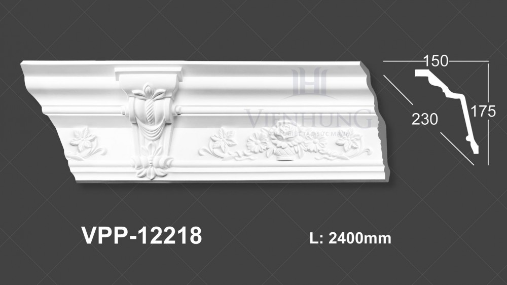 Phào trần hoa văn PU VPP-12218