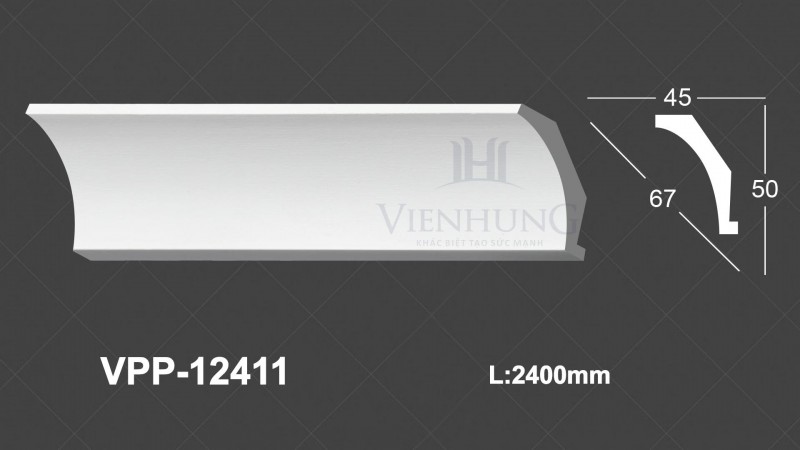 Phào trần trơn PU VPP-12411