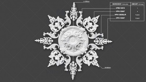 Bộ Hoa Trần VPM-12013 L1000mm*W900mm