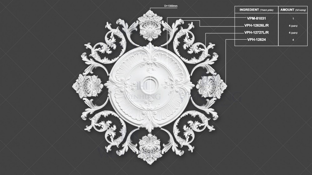 Bộ Hoa Trần VPM-81031 D1300mm