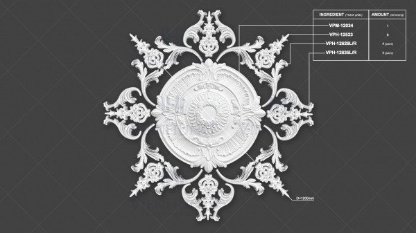 Bộ Hoa Trần VPM-12034 1200mm
