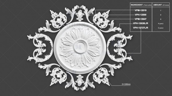 Bộ Hoa Trần VPM-12019 D1250mm