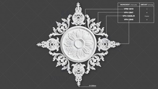 Bộ Hoa Trần VPM-12018 D1200mm