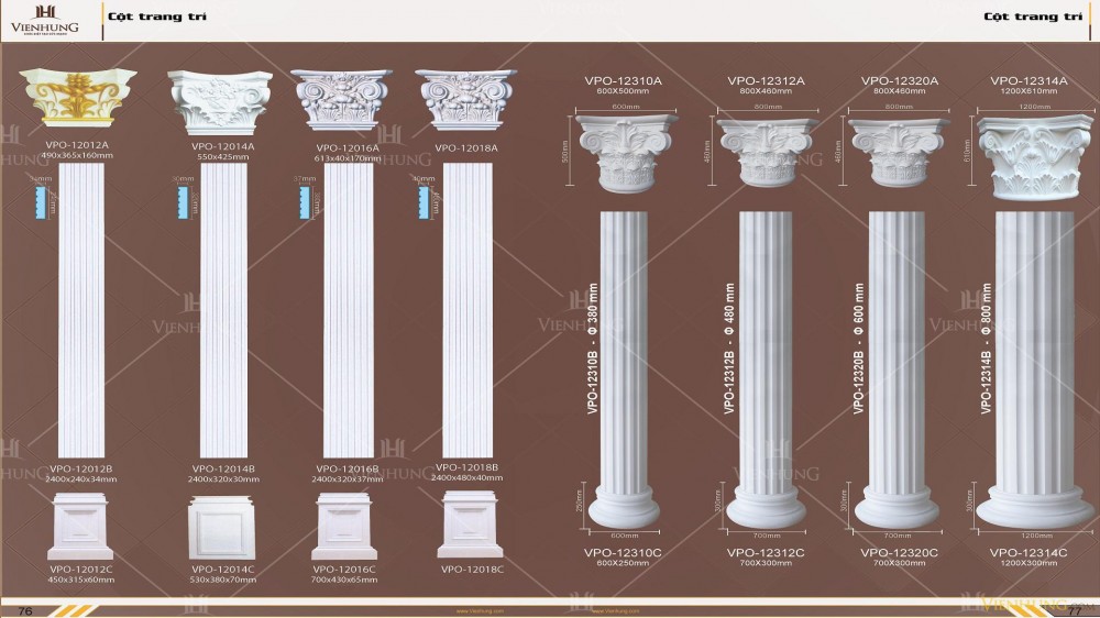 Ốp cột trang trí VPO-12000, VPO-12002, VPO-12004, VPO-12006, VPO-12008, VPO-12010, VPO-12012, VPO-12014, VPO-12016, VPO-12018 (4)
