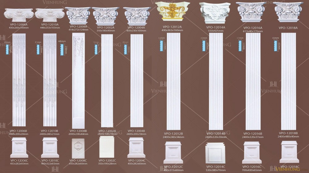 Ốp cột trang trí VPO-12000, VPO-12002, VPO-12004, VPO-12006, VPO-12008, VPO-12010, VPO-12012, VPO-12014, VPO-12016, VPO-12018 (4)