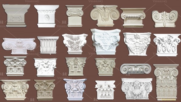 Đầu ốp cột trang trí PU Viễn Hùng, phào chỉ pu viễn hùng www.vienhung.com 0962822828