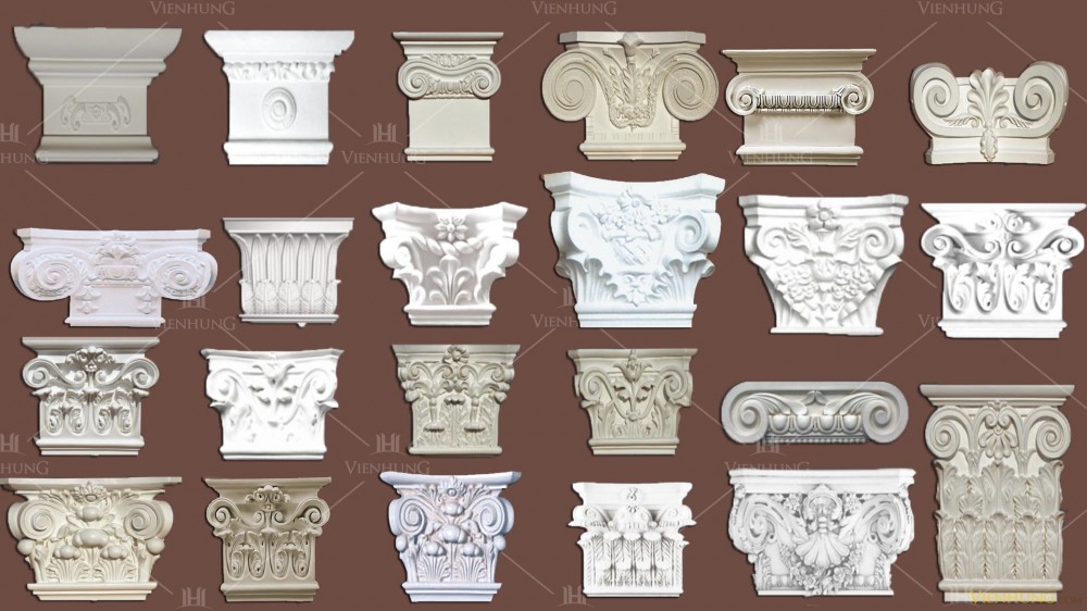 Đầu ốp cột trang trí PU Viễn Hùng, phào chỉ pu viễn hùng www.vienhung.com 0962822828