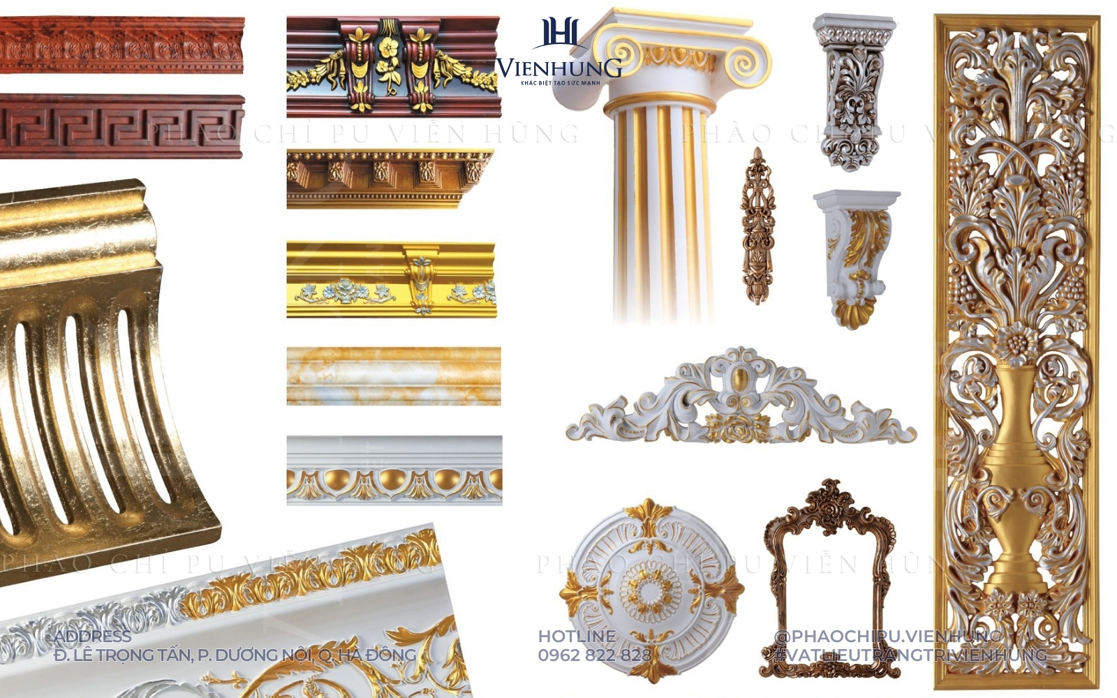 (Ảnh 2 - Phào chỉ PU rất đa dạng mẫu mã và kiểu dáng)