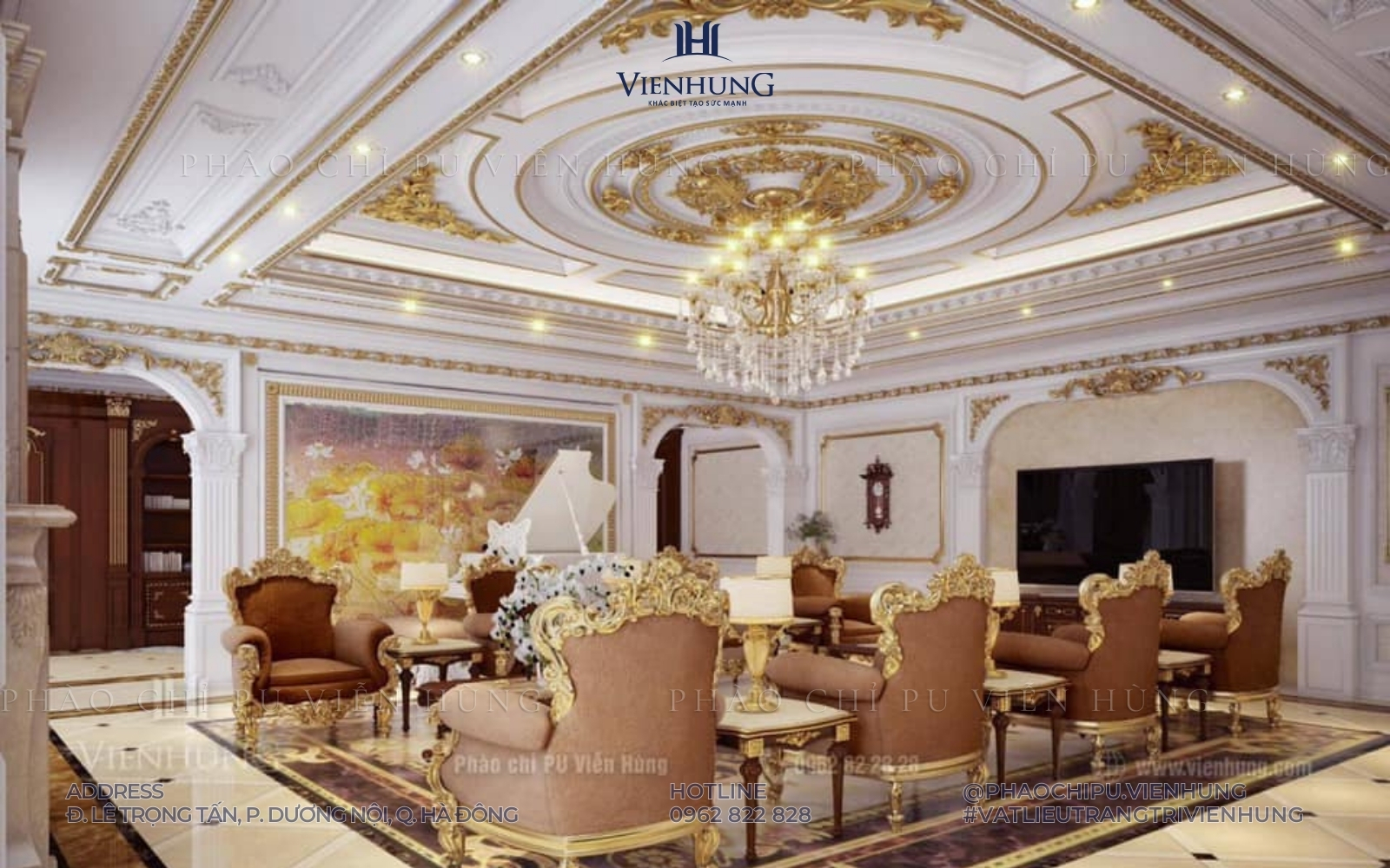 (Ảnh 3 - Phào chỉ PU trần nhà)